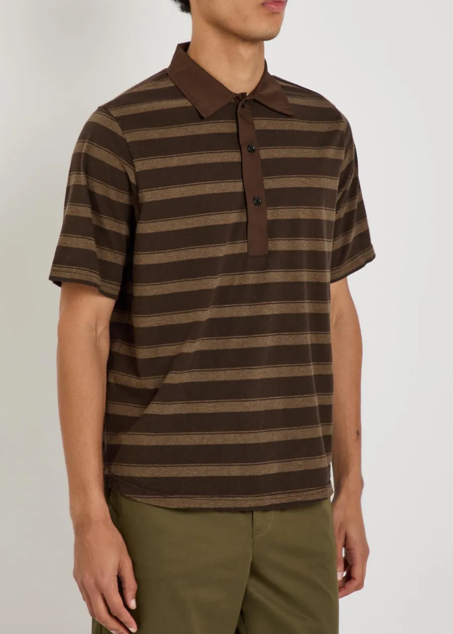 Judo striped cotton polo shirt
