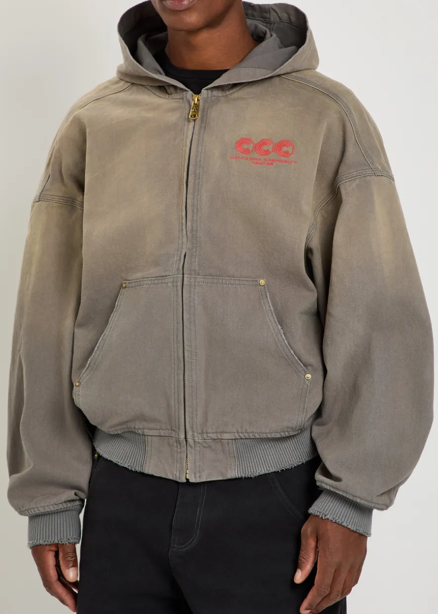 Juggernaut hooded embroidered canvas jacket
