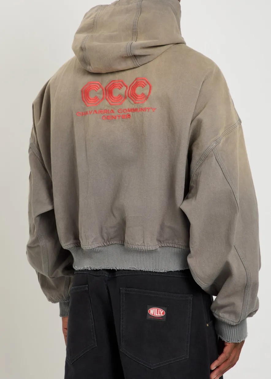 Juggernaut hooded embroidered canvas jacket