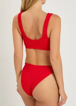 Julia gold-hoop crinkle bikini