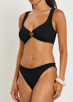 Julia gold-hoop crinkle bikini