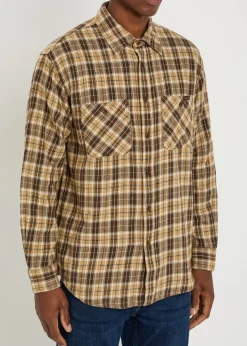 Julian checked cotton and linen-blend shirt