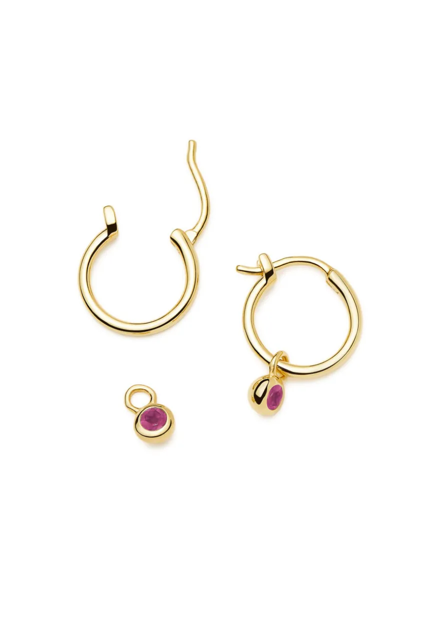 July Birthstone 18kt gold vermeil earrings
