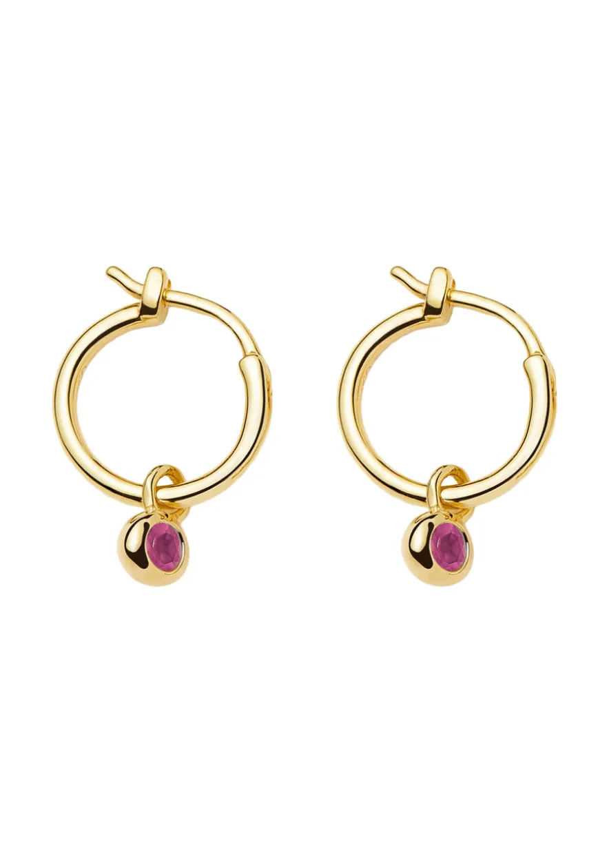 July Birthstone 18kt gold vermeil earrings