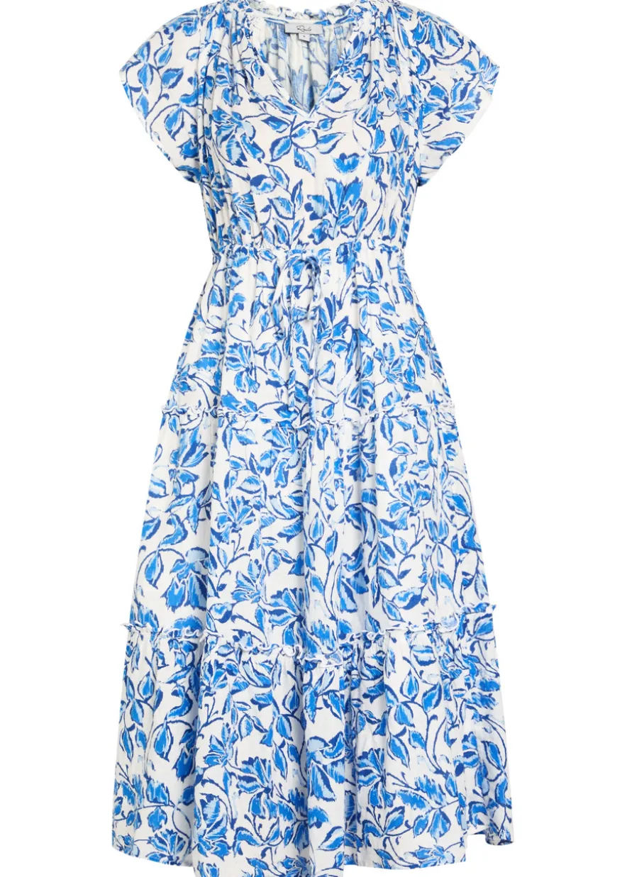 Juni floral-print linen-blend midi dress