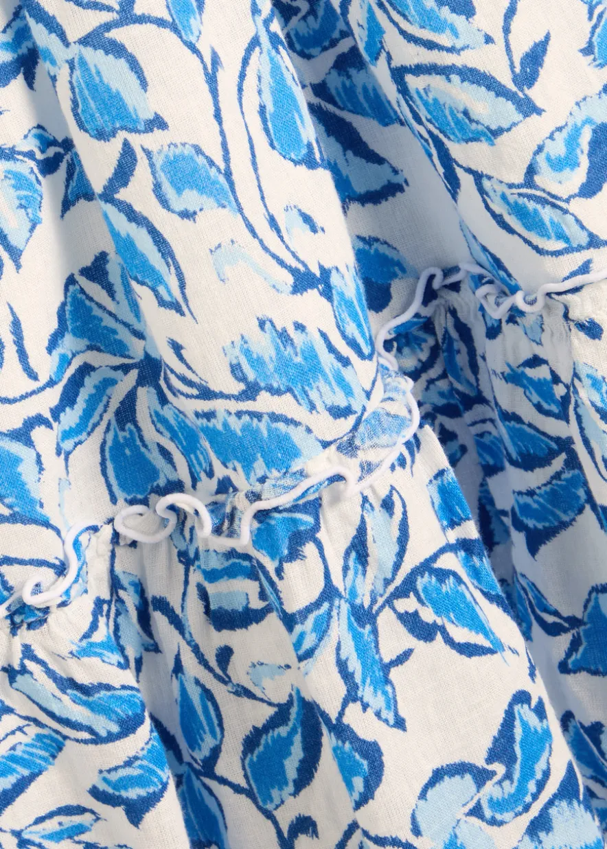 Juni floral-print linen-blend midi dress