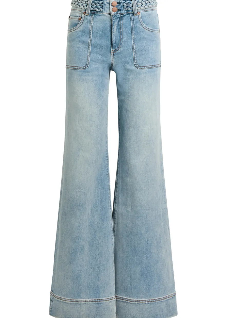 Juno braided wide-leg jeans