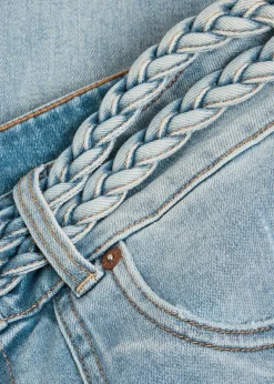 Juno braided wide-leg jeans