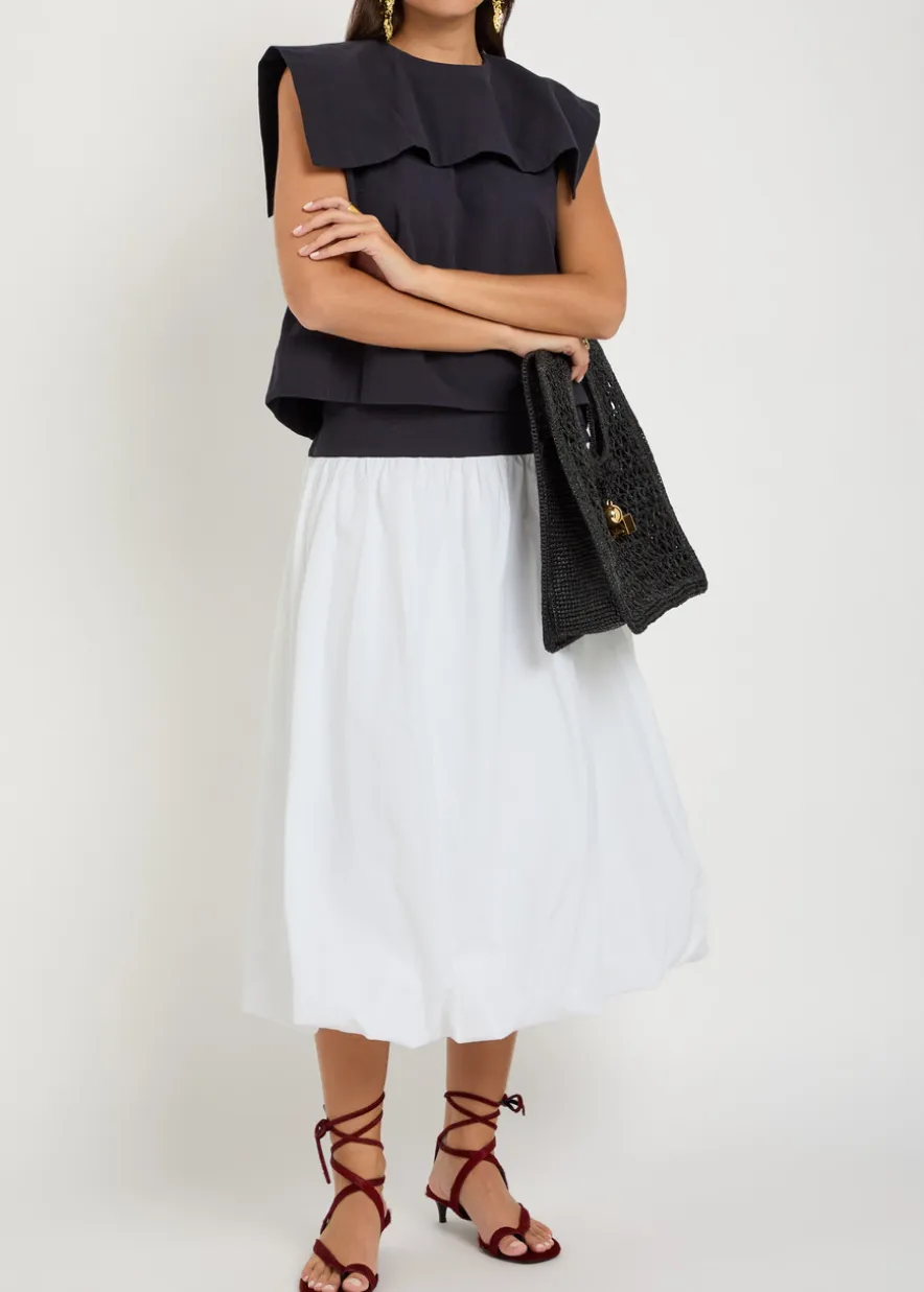 Jupe Bouffante pleated cotton midi skirt