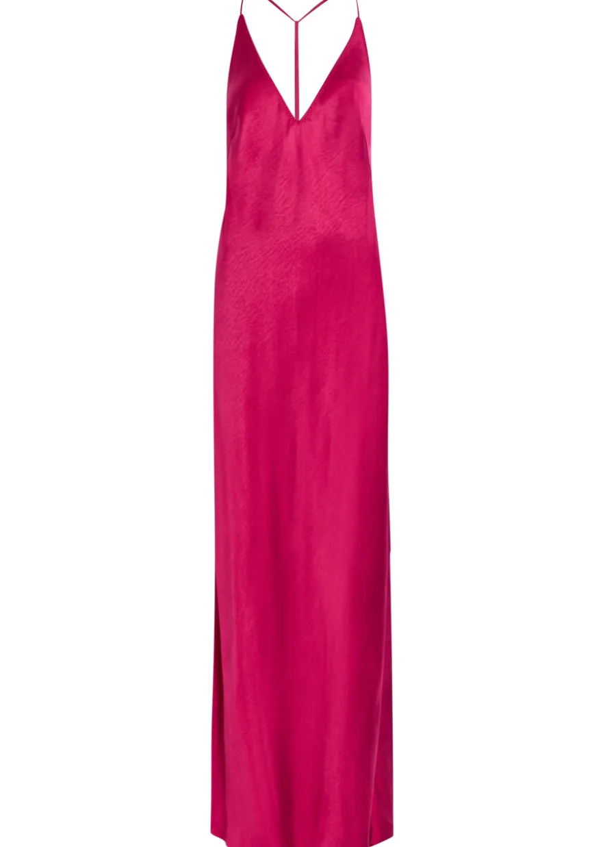 Justina open-back satin maxi dress
