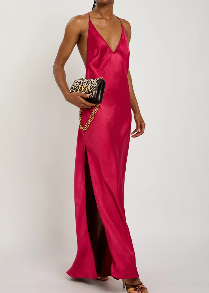 Justina open-back satin maxi dress