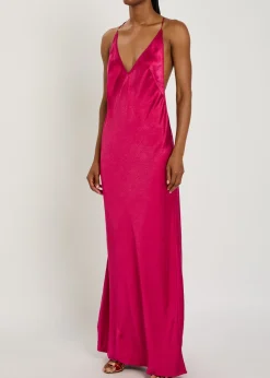 Justina open-back satin maxi dress