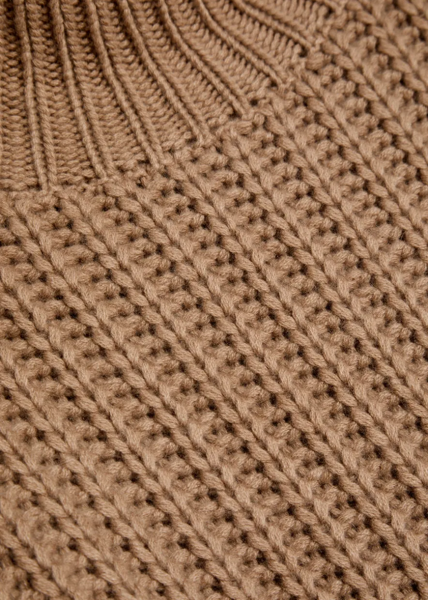 Justine lace-up leather and cashmere jumper