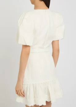 Kahlia appliquéd linen-blend mini dress