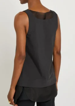 Kaia layered-effect cotton-poplin top