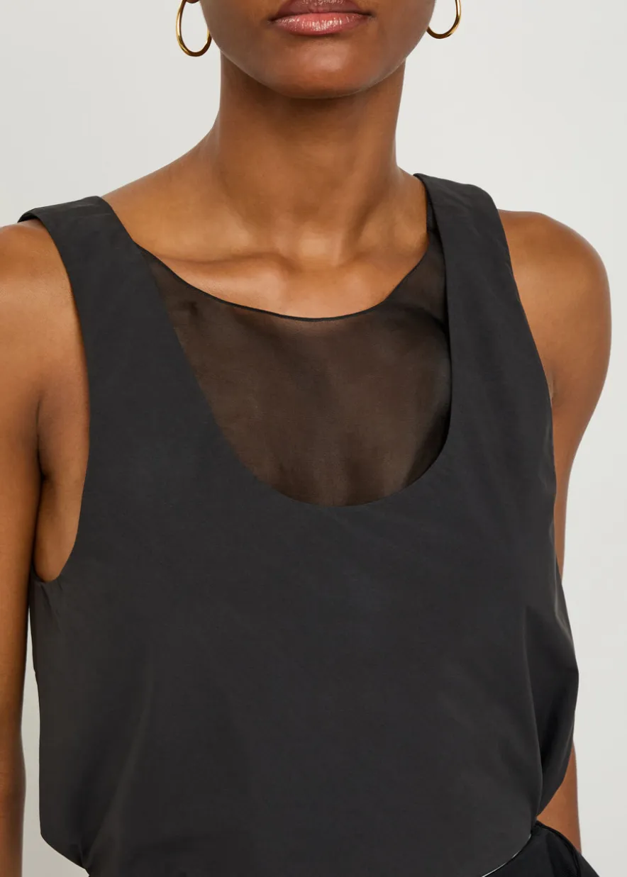 Kaia layered-effect cotton-poplin top