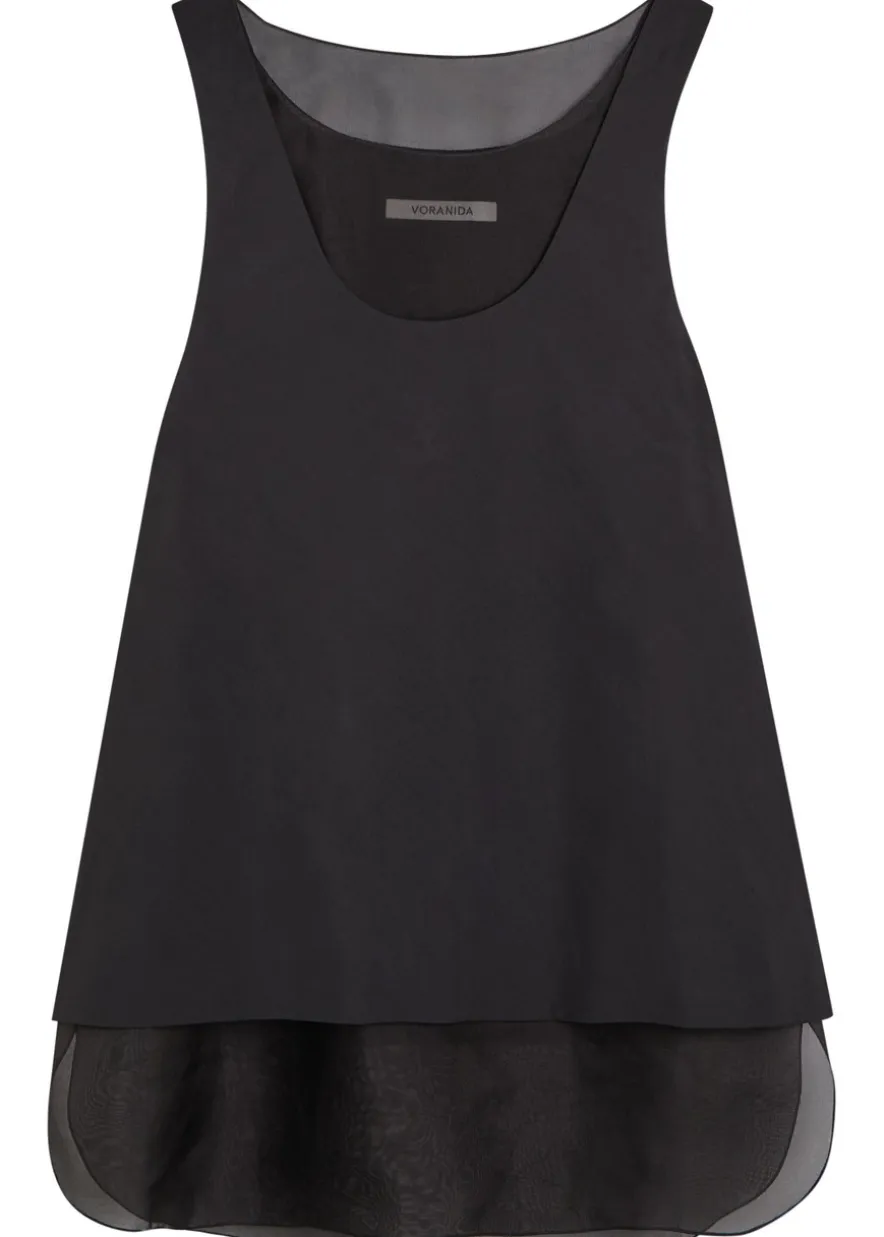 Kaia layered-effect cotton-poplin top