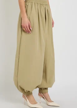 Kalani balloon-leg cotton-blend poplin trousers