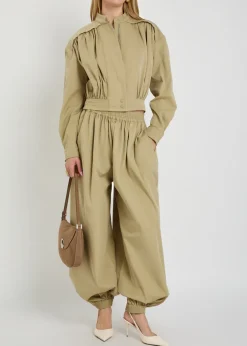 Kalani balloon-leg cotton-blend poplin trousers