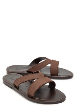 Kalomira cut-out nubuck sliders