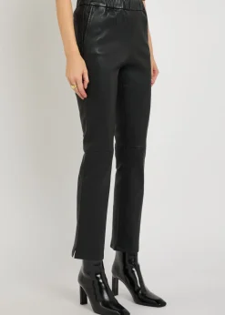 Kamilla slim-leg leather trousers