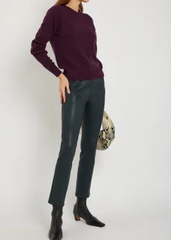 Kamilla slim-leg leather trousers