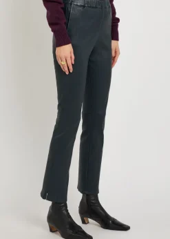 Kamilla slim-leg leather trousers
