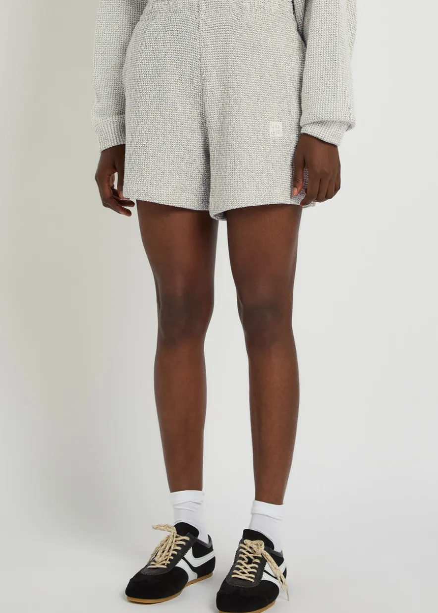 Kam marled cotton-blend shorts