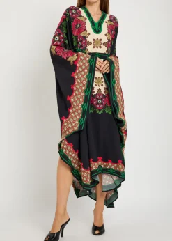 Karis floral-print crepe midi kaftan dress