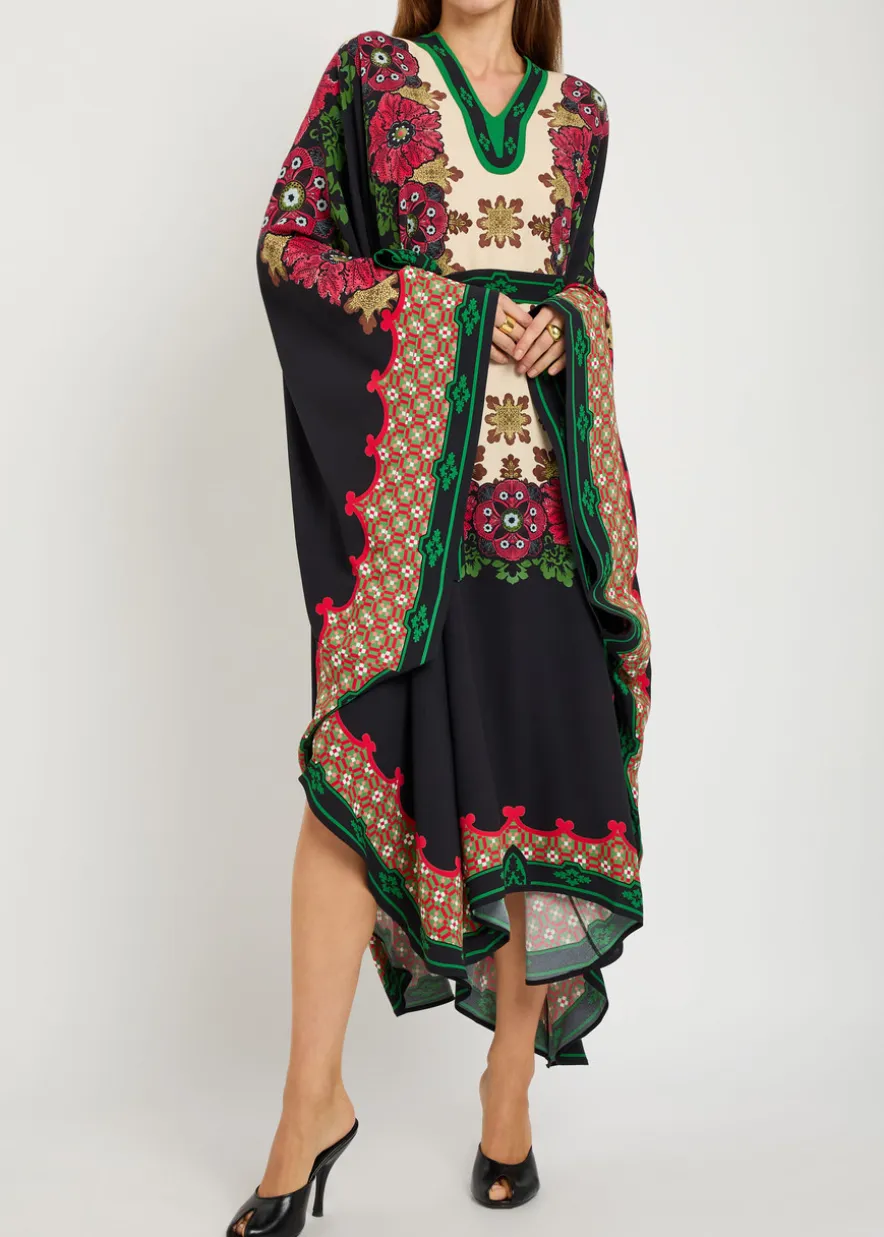 Karis floral-print crepe midi kaftan dress