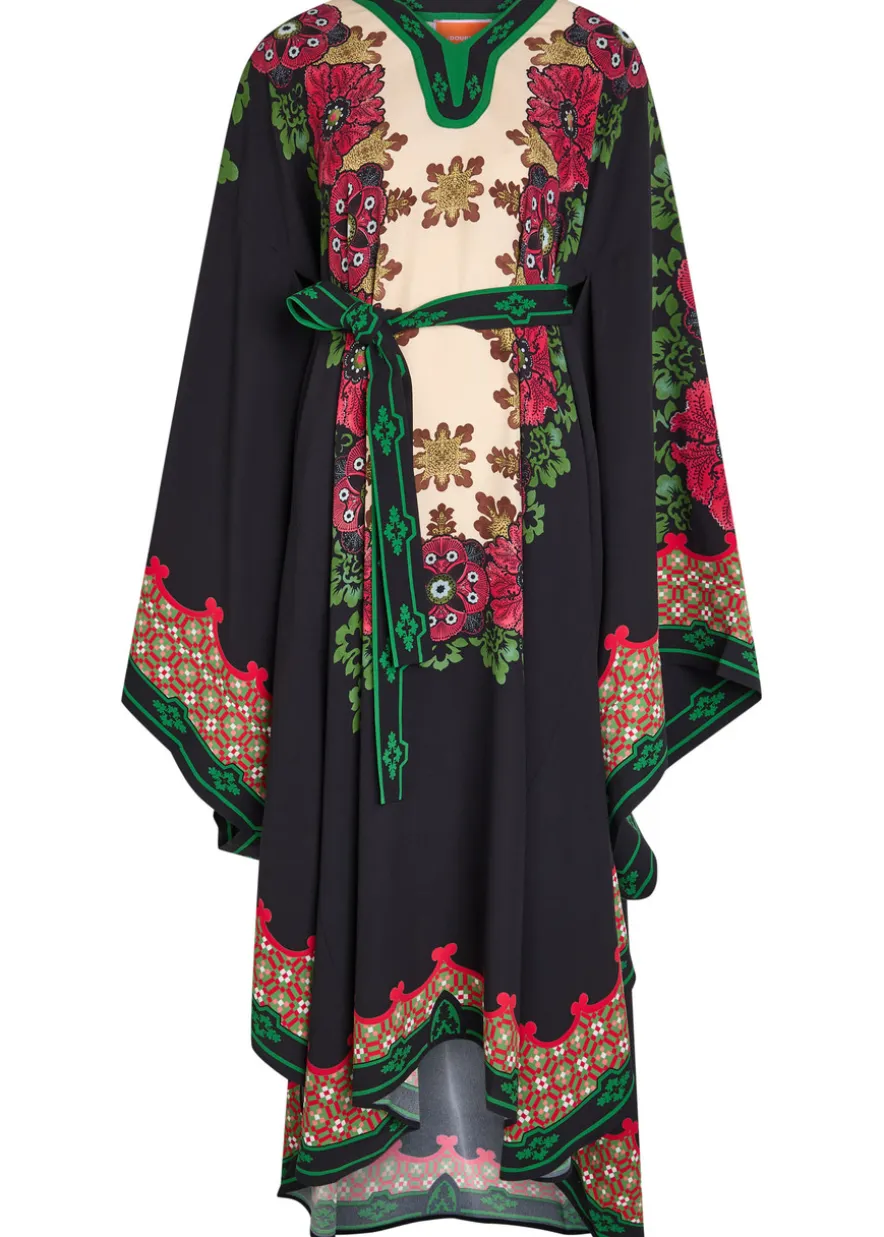 Karis floral-print crepe midi kaftan dress