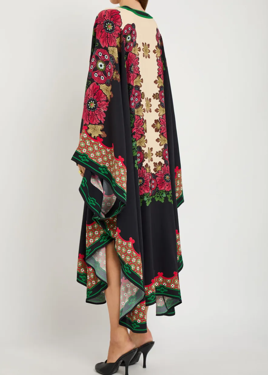 Karis floral-print crepe midi kaftan dress