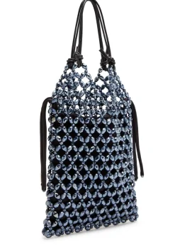 Karla leather and crystal-bead top handle bag
