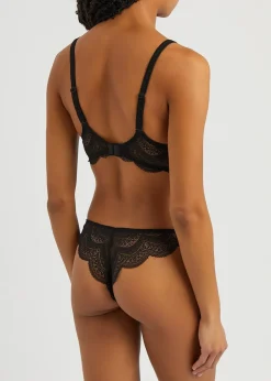 Karma lace padded half-cup bra