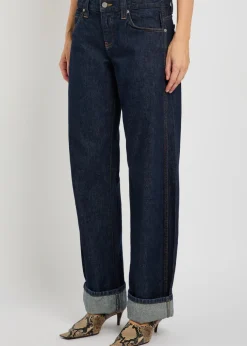 Karo turn-up curved jeans