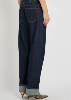 Karo turn-up curved jeans