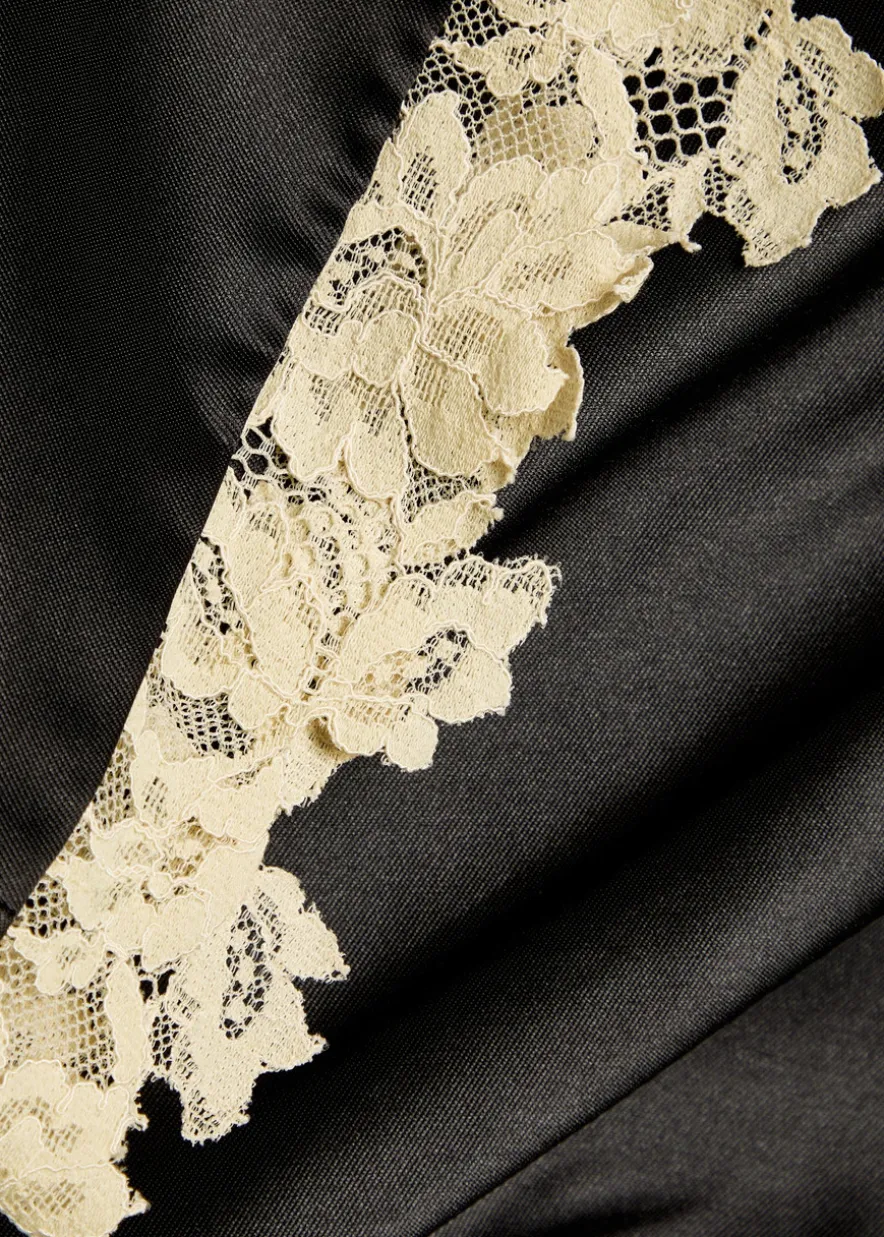 Kasai layered-lace and satin mini dress