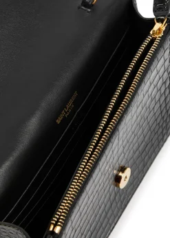 Kate crocodile-effect leather wallet-on-chain