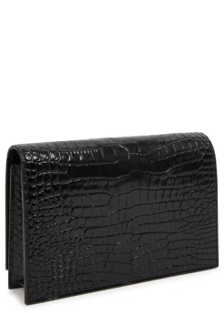 Kate crocodile-effect leather wallet-on-chain