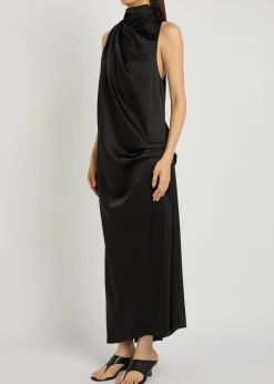 Kate draped silk midi dress