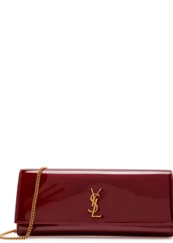 Kate logo patent leather clutch