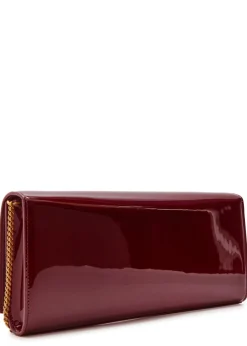 Kate logo patent leather clutch
