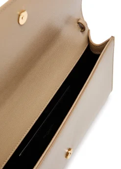 Kate logo pebbled leather clutch