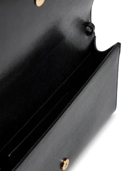 Kate logo pebbled leather clutch