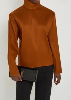 Kate logo pebbled leather clutch
