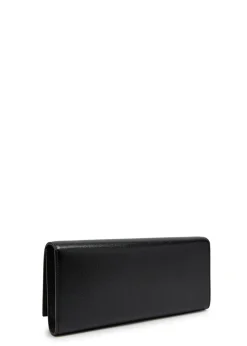 Kate logo pebbled leather clutch