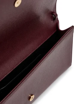 Kate logo pebbled leather clutch