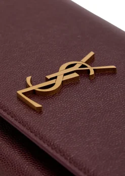 Kate logo pebbled leather clutch