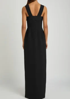 Kathleen floral-appliquéd wool-blend maxi dress