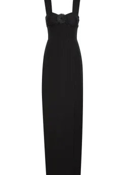 Kathleen floral-appliquéd wool-blend maxi dress